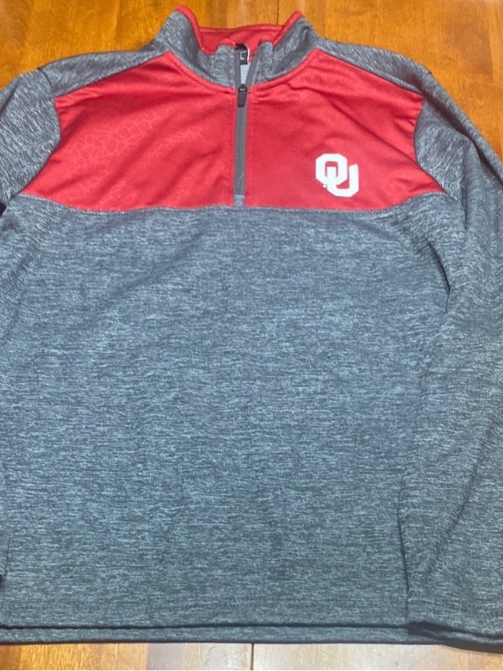 Colosseum Men's Gray and Crimson Zip-Up Pullover